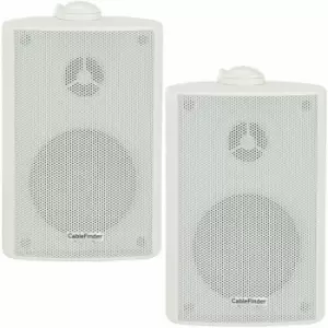 Image of Loops - pair) 2x 4' 70W White Outdoor Rated Speakers Wall Mounted HiFi 8Ohm & 100V
