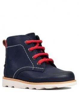 Image of Clarks Toddler Crown Hike Lace Up Boot - Navy