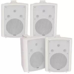 Image of 4x 180W White Wall Mounted Stereo Speakers 8" 8Ohm LOUD Premium Audio & Music