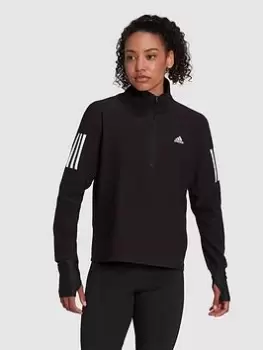 Image of adidas Own The Run 1/2 Zip - Black, Size XS, Women
