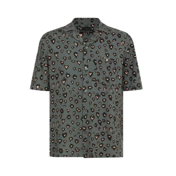 Image of AllSaints Romansu Short Sleeve Shirt - Black