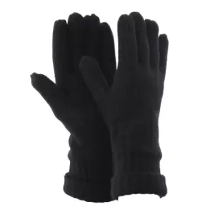 Image of FLOSO Mens Thinsulate Knitted Winter Gloves (3M 40g) (One Size Fits All) (Black)