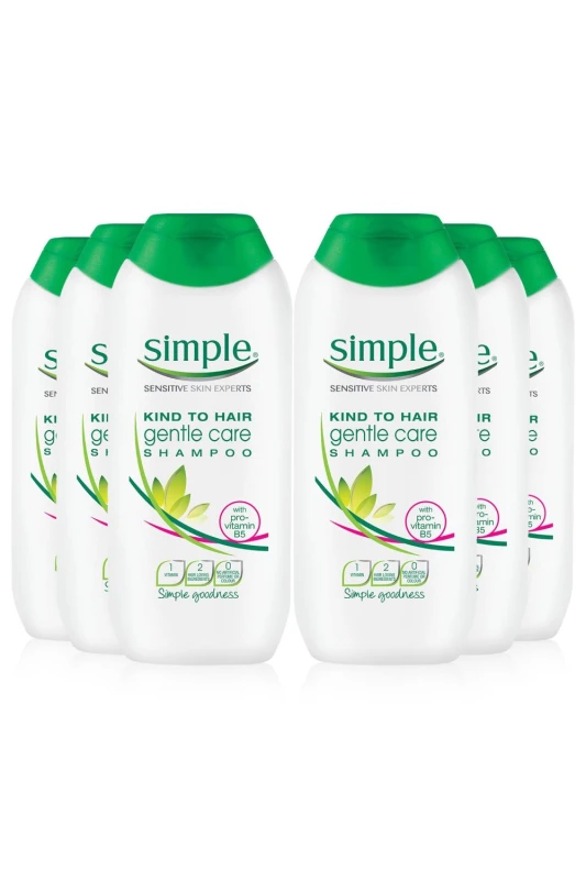 Image of Simple Kind to Hair Gentle Care 'Shampoo', 6pk x 200ml White female