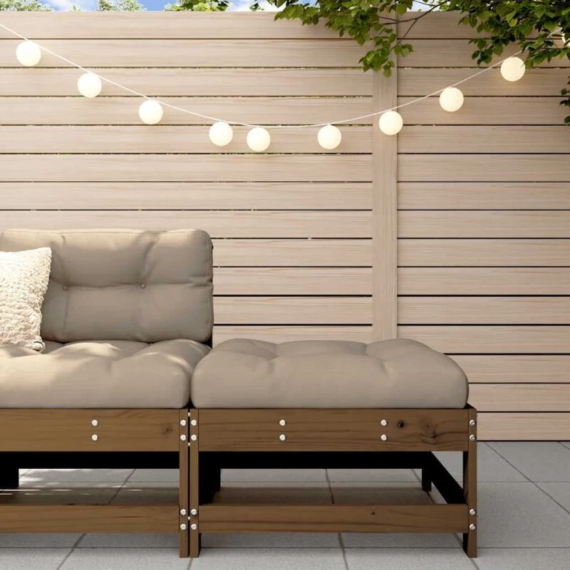 Image of VIDAXL Vidaxl - Garden Footstool with Cushion Honey Brown Solid Wood Pine 8720845802103