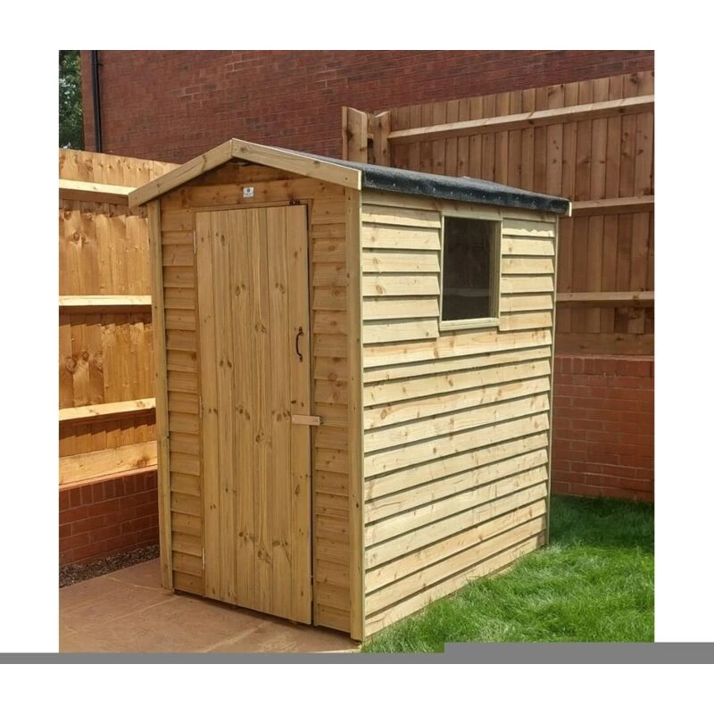 Image of Churnet Valley Garden Furniture Ltd 6 X 4 Feet Budget Garden Shed With 1 Window - Timber - L180 X W116 X H210 Cm