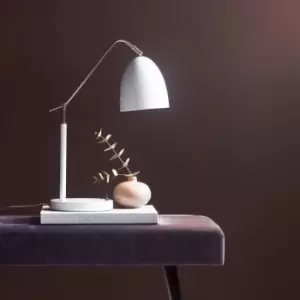 Image of Alexander Indoor Living Dining Bedroom Office Table Lamp in White (Diam) 16cm