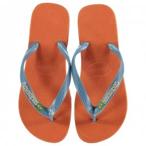 Image of Havaianas Havaianas Brazil Logo Flip Flops - Orange B 7185