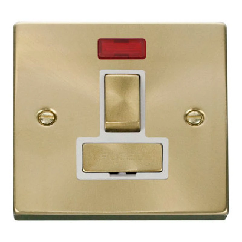 Image of SE Home Satin / Brushed Brass 13A Fused Ingot Connection Unit Switched With Neon Gold unisex