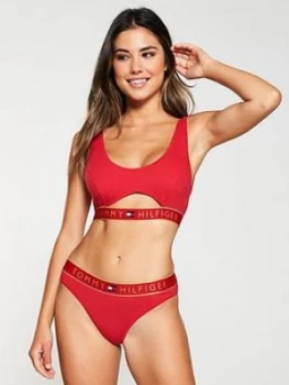 Image of Tommy Hilfiger Cut Out Bralette - Tango Red, Tango Red, Size S, Women