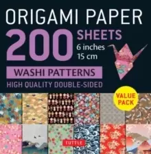 Image of Origami Paper 200 sheets Washi Patterns 6" (15 cm) : Tuttle Origami Paper: Double Sided Origami Sheets Printed with 12 Different Designs (Instructions
