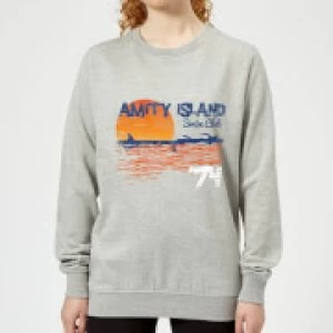 Image of Jaws Amity Swim Club Womens Sweatshirt - Grey - S