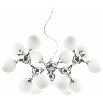Image of Ideal Lux Nodi Bianco - 15 Light Large Molecular Ceiling Pendant Chrome, E14