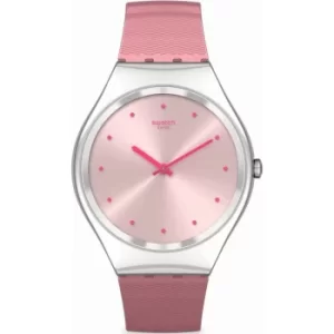 Image of Ladies Swatch Rose-Moire Skin Irony Watch