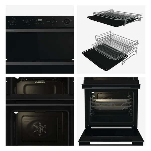 Image of Hisense Hi6 Electric Built Under Double Oven - Black 744498 Black