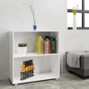 Image of Bookcase Vela White 77x31x60cm 2 Tiers