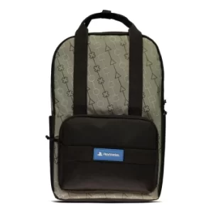 Image of SONY Playstation Symbols All-over Print Backpack, Unisex, Grey/Black (BP658164SNY)