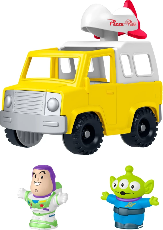 Image of Fisher-Price - Disney und Pixar Toy Story Pizza Planet Truck Kinderspielzeug mit Buzz Lightyear und Alienfiguren fur Kinder ab 18 Monaten