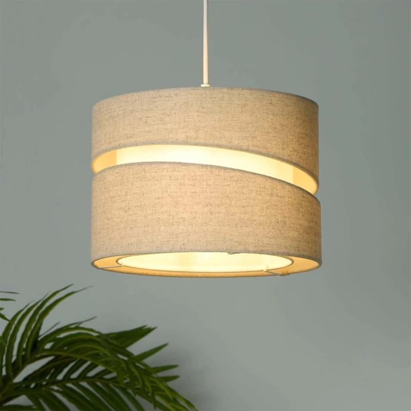 Image of Searchlight Two Tier 28cm Shade Oatmeal - Searchlight Oatmeal RT11101