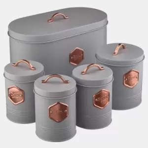 Image of Cooks Professional 5 Piece Kitchen Storage Set Grey/Copper
