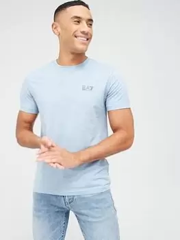 Image of EA7 Emporio Armani Core Id Logo T-Shirt - Ashley Blue, Ashley Blue, Size S, Men