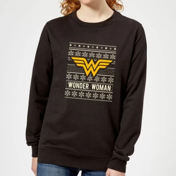 Image of DC Wonder Woman Womens Christmas Sweatshirt - Black - XL