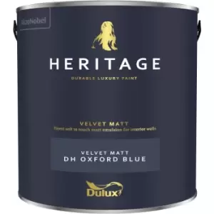 Image of Dulux Heritage Velvet Matt DH Oxford Blue Matt Emulsion Paint 2.5L