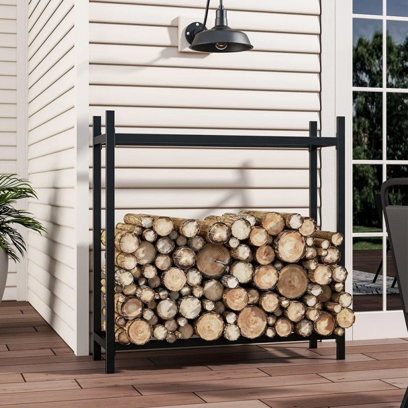Image of Breeins Metal Powder Coated Firewood Logs Holder Black unisex One size