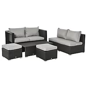 Image of Outsunny Rattan Sofa Set 860-099V70BK Black, Light Grey