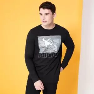 Image of Cartoon Network Spin-Off Johnny Bravo Classic Scene Sweatshirt - Black - L - Black