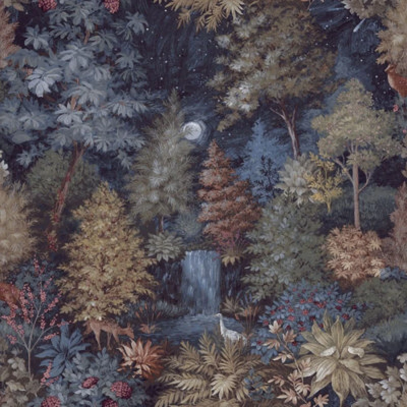 Image of Holden Decor Midnight Woods Wallpaper Navy Blue Holden 14152