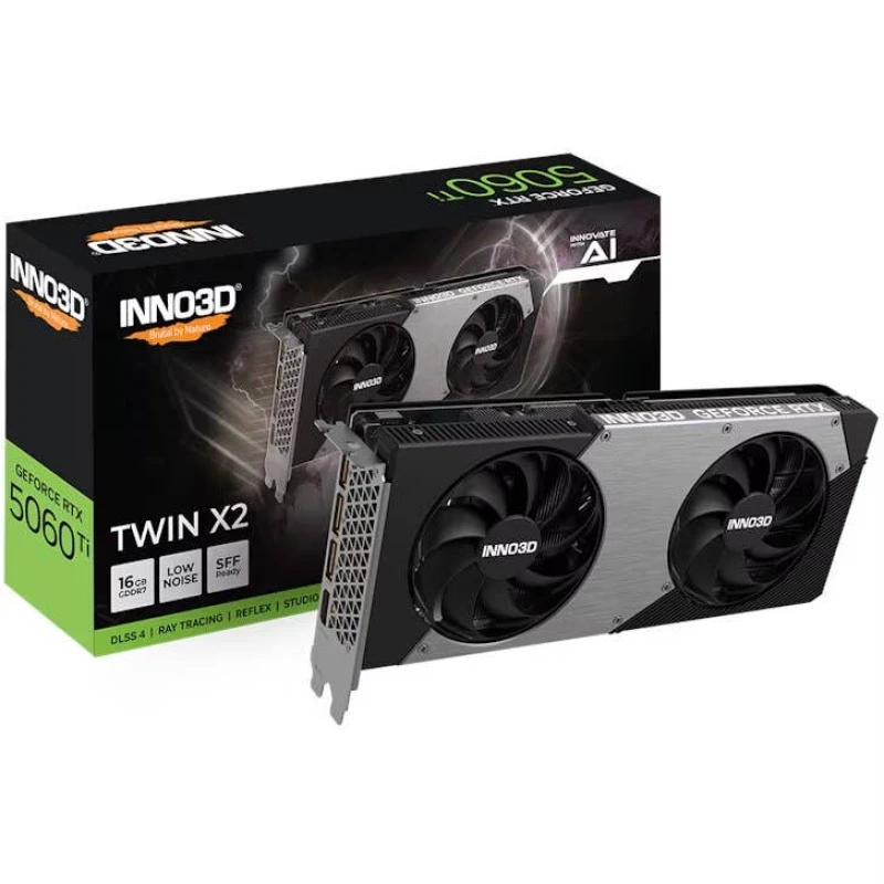Image of Inno3D GeForce RTX 5060 Ti Twin X2 16GB GDDR7 PCI-Express Graphics Card - N506T2-16D7-191073N
