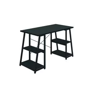 Image of Jemini Soho Desk with Angled Shelves BlackBlack Leg KF80318 KF80318