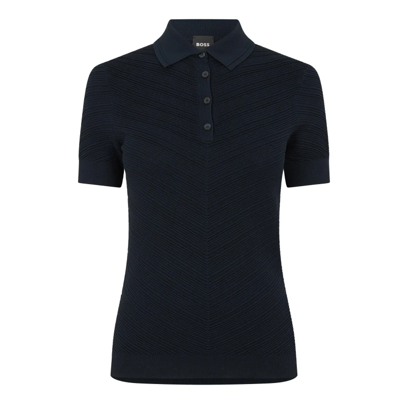 Image of Boss Womens Fointa Knitted Top Dark Blue female 6 (XS)