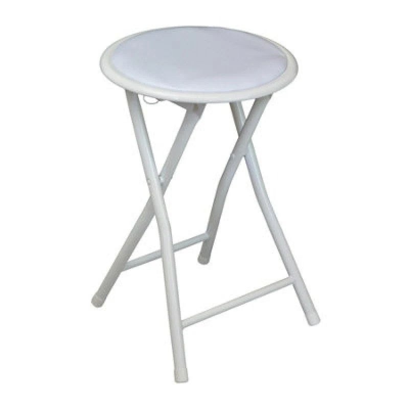 Image of Harbour Housewares Padded Folding Stool - White