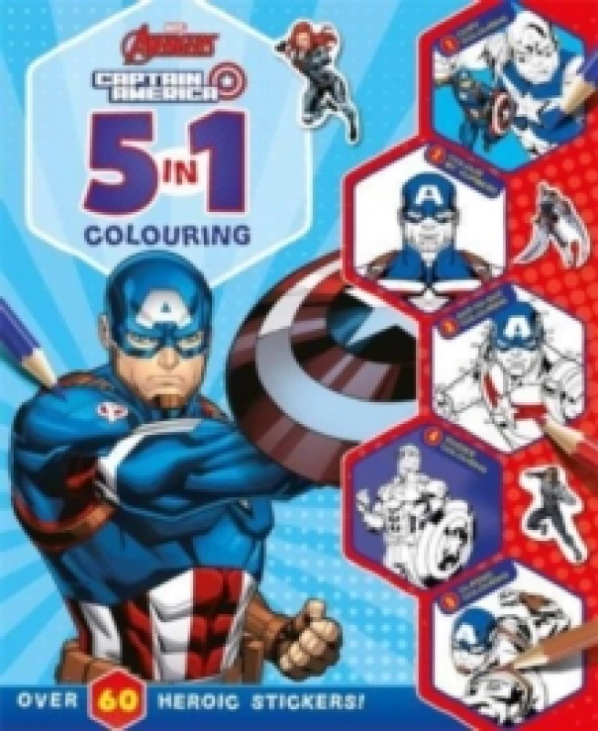 Image of Marvel Avengers Captain America: 5 in 1 Colouring Paperback / softback
