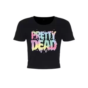 Image of Grindstore Womens/Ladies Pretty Dead Pastel Goth Crop Top (L) (Black)