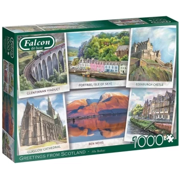 Image of Falcon de luxe Greetings from Scotland Jigsaw Puzzle - 1000 Pieces