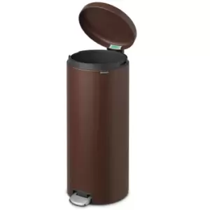 Image of Brabantia newIcon Pedal Bin 30 Litre Plastic Bucket Mineral Cosy Brown