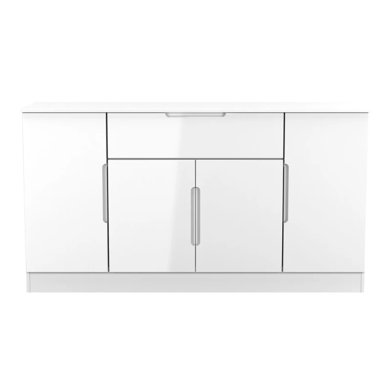 Image of Ready Assembled 2 U Lucca 4 Door 1 Drawer Wide Unit (Ready Assembled) in White Size: Large White Unisex Large