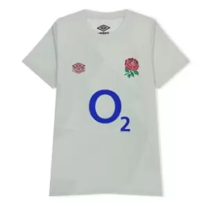 Image of Umbro England Rugby Warm Up Shirt 2023 2024 Juniors - Grey