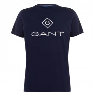 Image of Gant Short Sleeve New Logo T Shirt - Navy 433