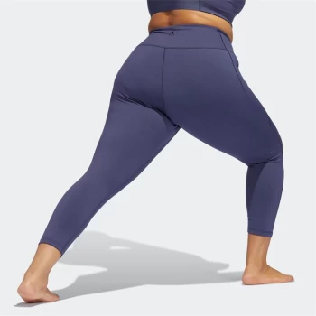 Image of adidas Yoga Studio 7/8 Tights (Plus Size) Womens - Blue