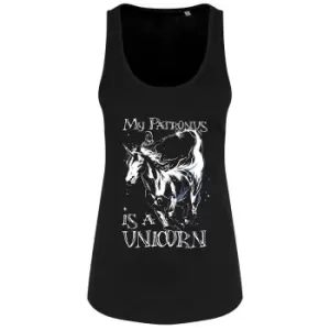 Image of Grindstore Ladies/Womens My Patronus Is A Unicorn Floaty Tank (Small (UK 8-10)) (Black)