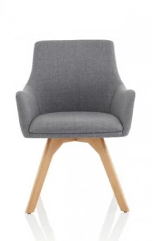 Image of Carmen Grey Fabric Wooden Leg Chair
