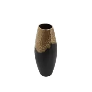 Image of Olivia's Black And Gold Dimpled Vase Small