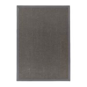 Image of Origins Sisal Rug Dark Grey with Grey Border 160x230