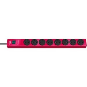 Image of Brennenstuhl Multi Socket Hugo 8 Socket, 3m, Red