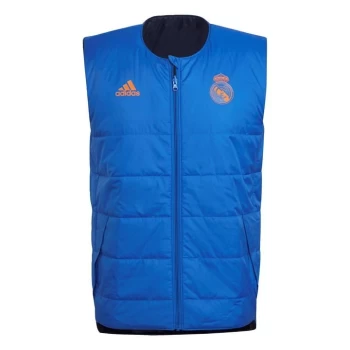 Image of adidas Real Madrid Padded Vest Mens - Hi-Res Blue / Black