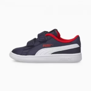 Image of PUMA Smash V2 Kids Trainers, Peacoat/White Size 9 Shoes