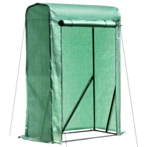 Image of Outsunny 100x50x150cm PVC Grid Cover Steel Frame Greenhouse Green